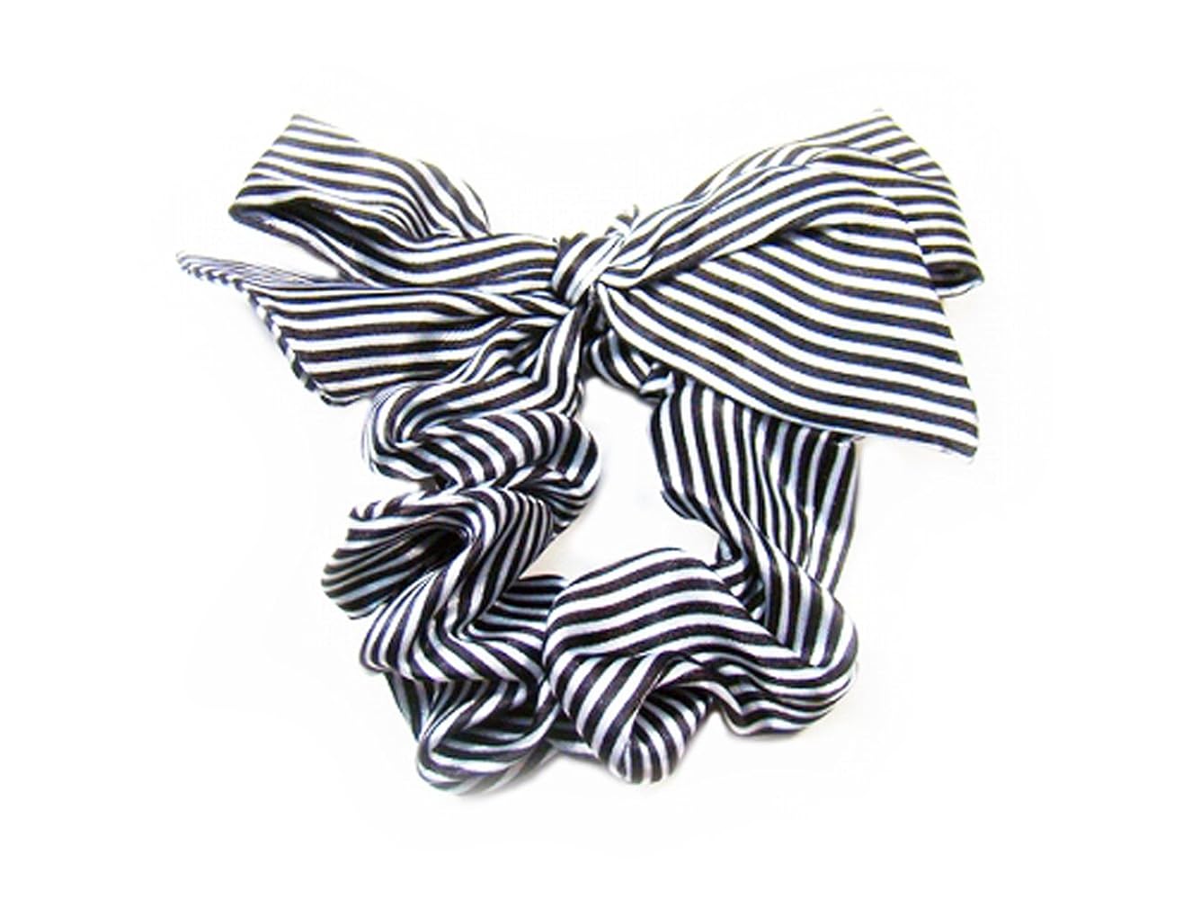 黒と白ストライプ シュシュ 【公式通販】